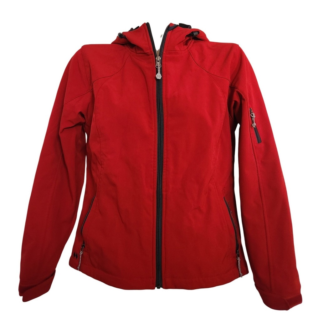 Black Diamond Double Diamond Red Softshell Hooded Jacket Womens Small RN129562
